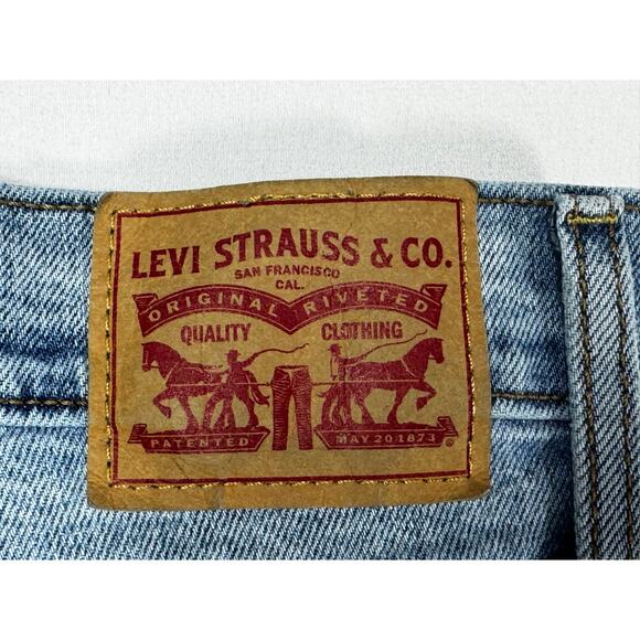 Levi's Women's Distressed Wedgie Straight Leg Blue Denim Jeans - Size 27x27 - Picture 4 of 7